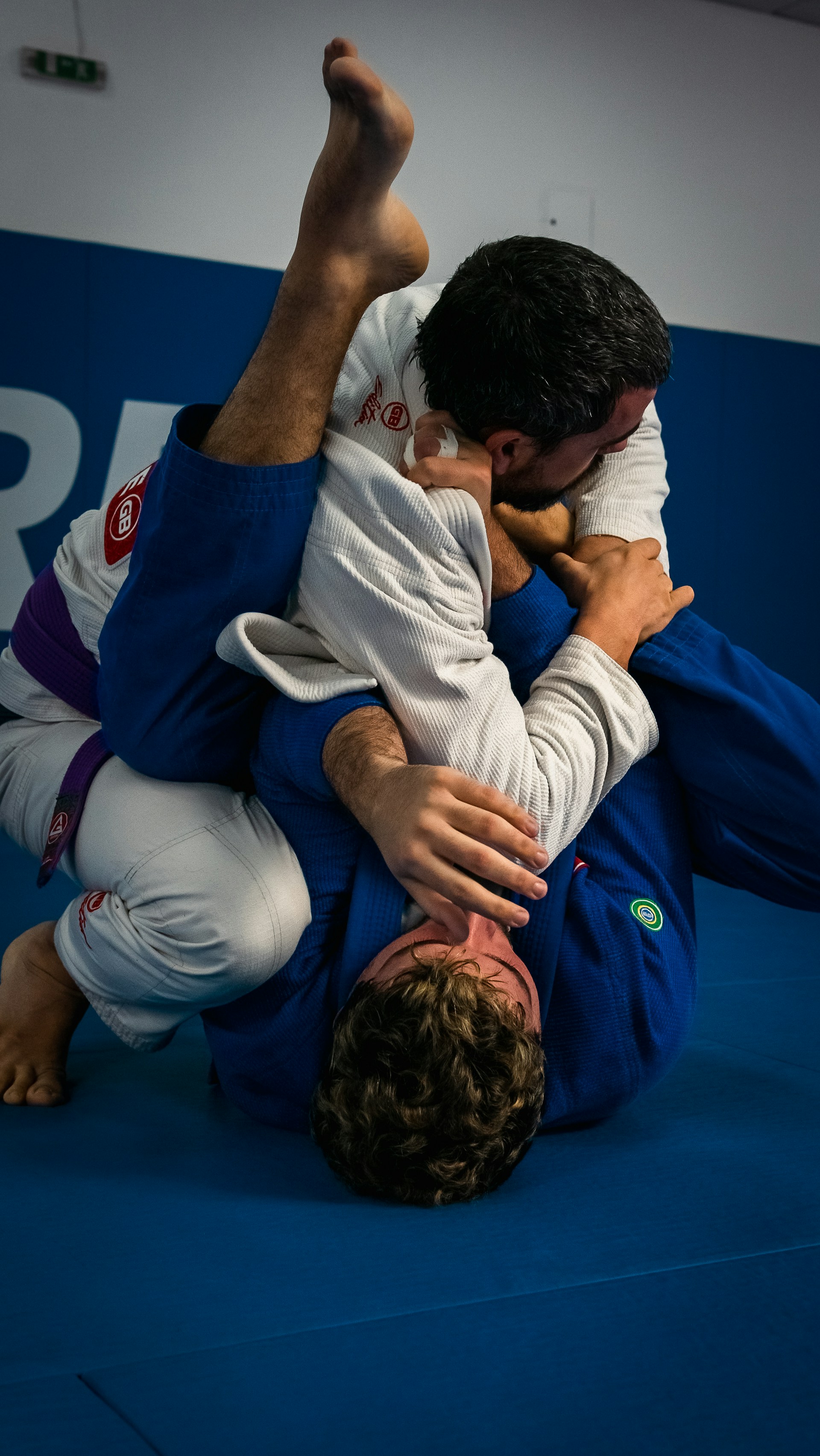 High energy Brazilian Jiu Jitsu training session on mats